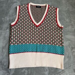 Othermix Colorful Geometric Knit Vest, Size small